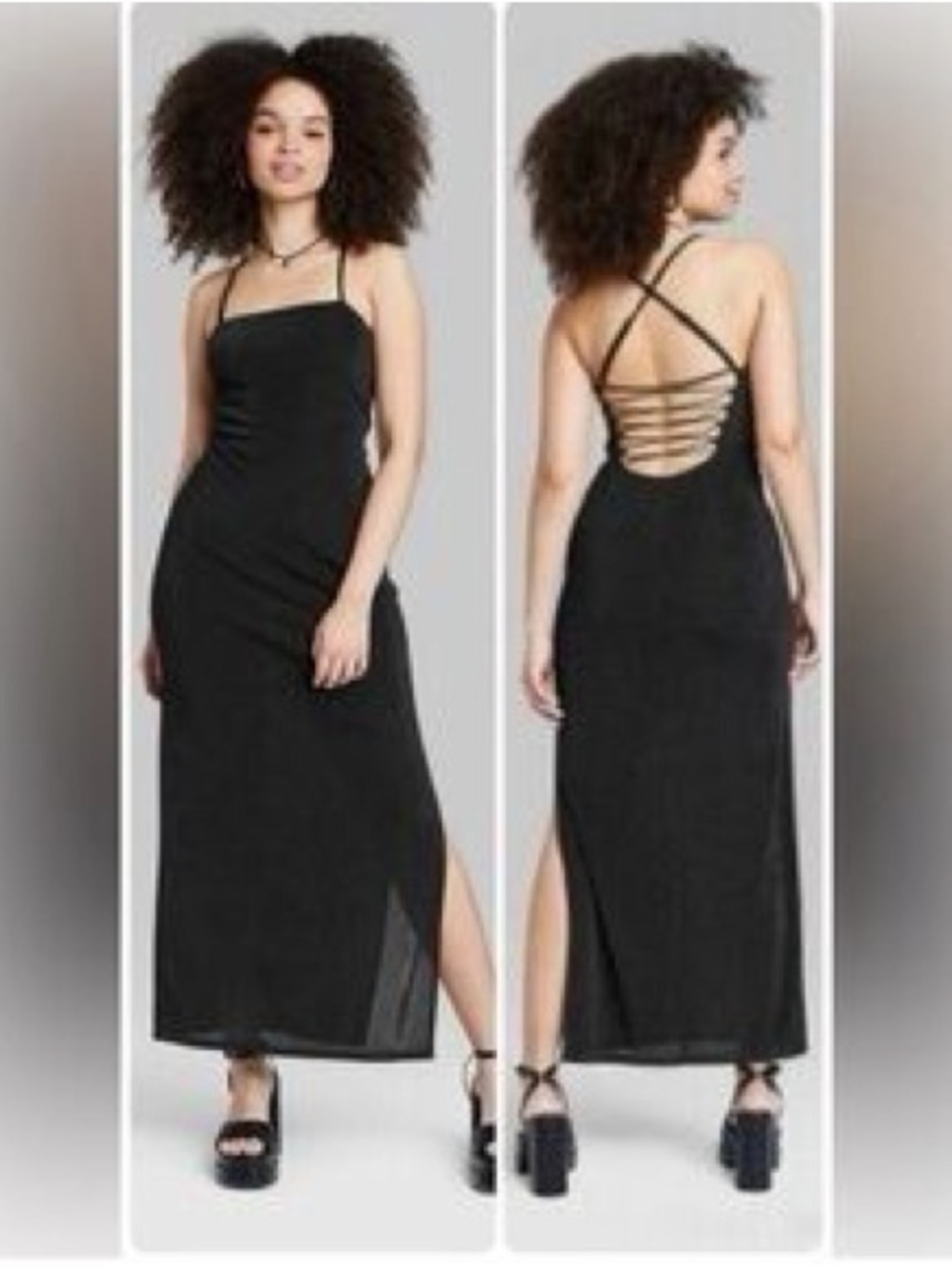 Wild Fable Elegant Black Slip Dress